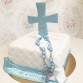 Gâteau Baptême Croix et chapelet