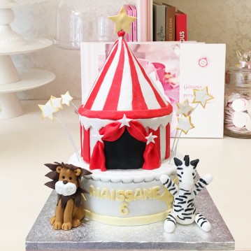 Gâteau Cirque Lion et Zebre