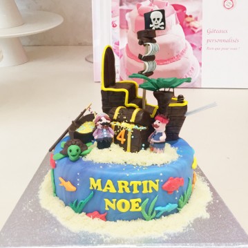 Gâteau Pirate Coffre et Barque