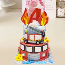 Gâteau camion de pompier PM
